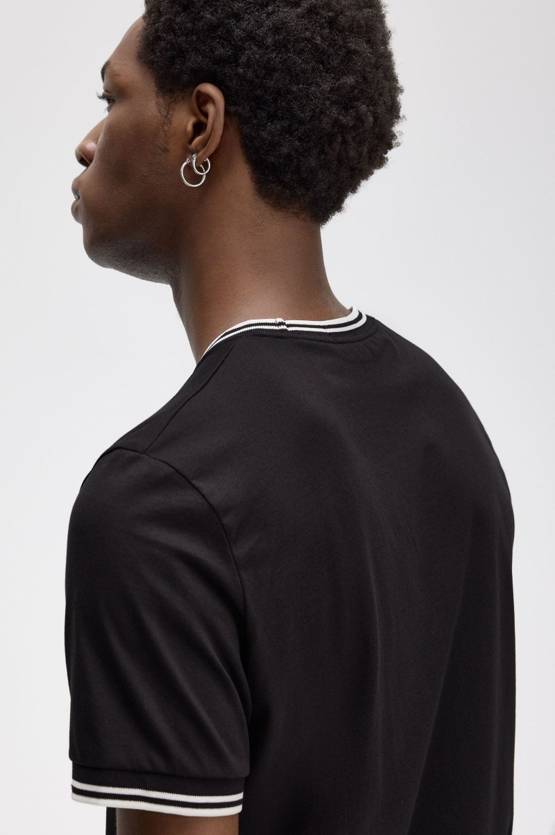 Fred Perry M1588 Twin Tipped Tee Black