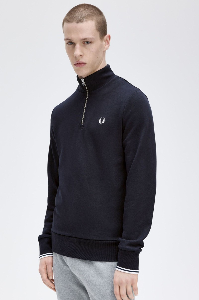 Fred Perry Half Zip Sweat Navy