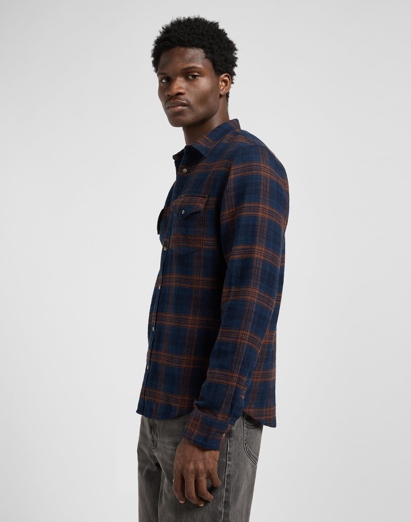 Lee Clean Western Shirt Luxe Rivet Navy