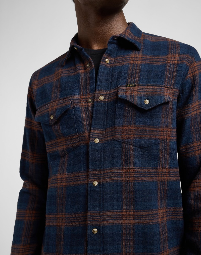Lee Clean Western Shirt Luxe Rivet Navy