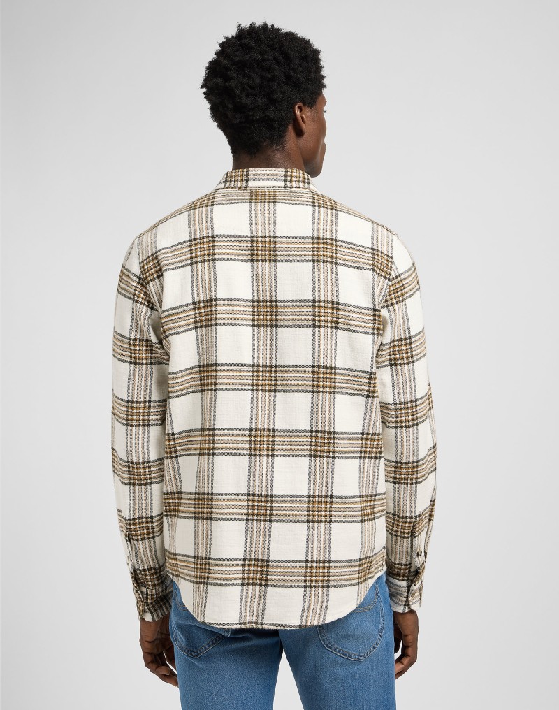 Lee Clean Western Shirt Ecru Ochre
