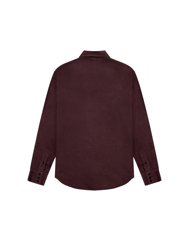 Wrangler Western Cord Shirt Mahogany