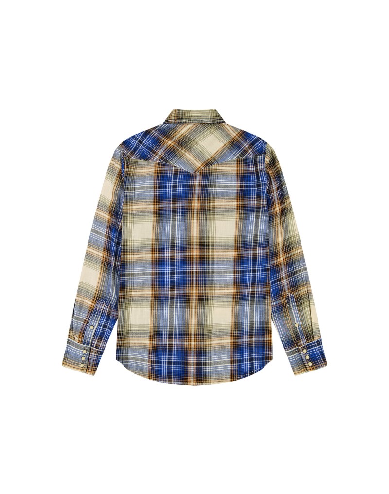 Wrangler Western Indigo Shirt Blue Brown