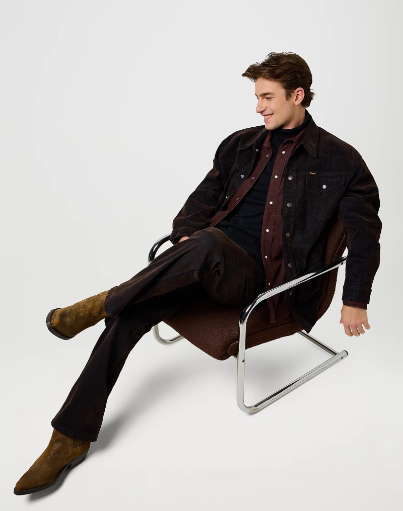 Wrangler Western Cord Shirt Mahogany