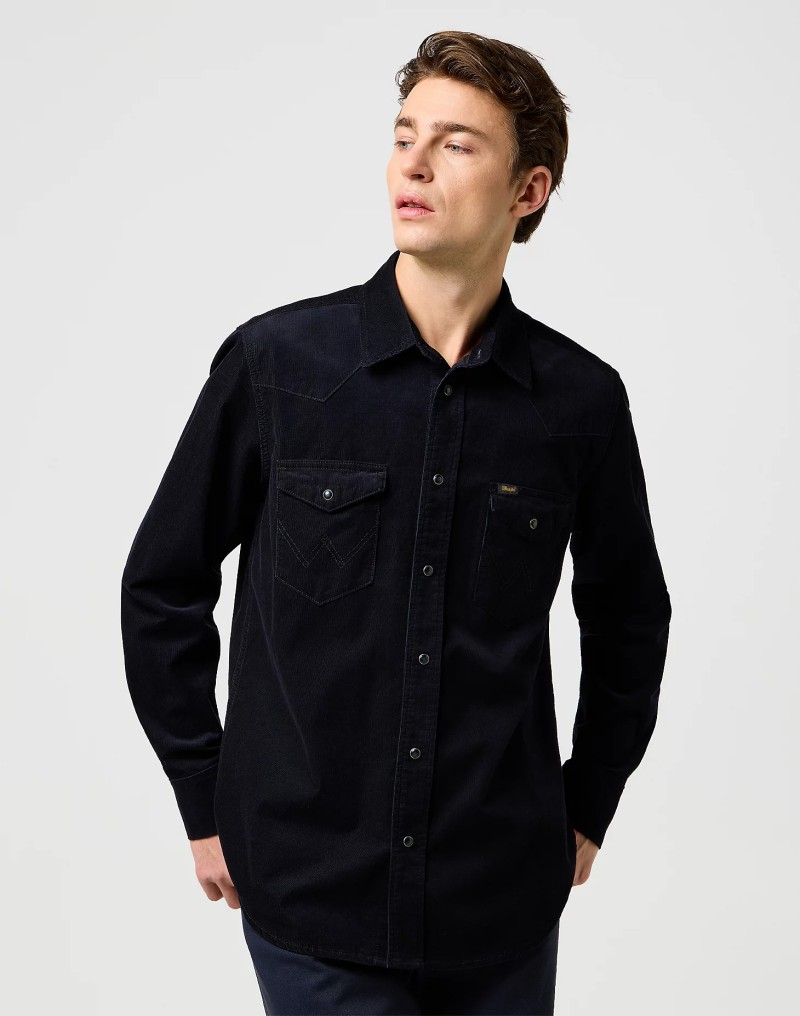 Wrangler Western Cord Shirt Black