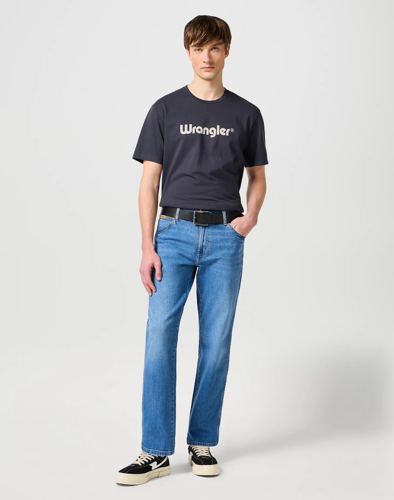 Wrangler Kabel Buckle Leather Belt Black