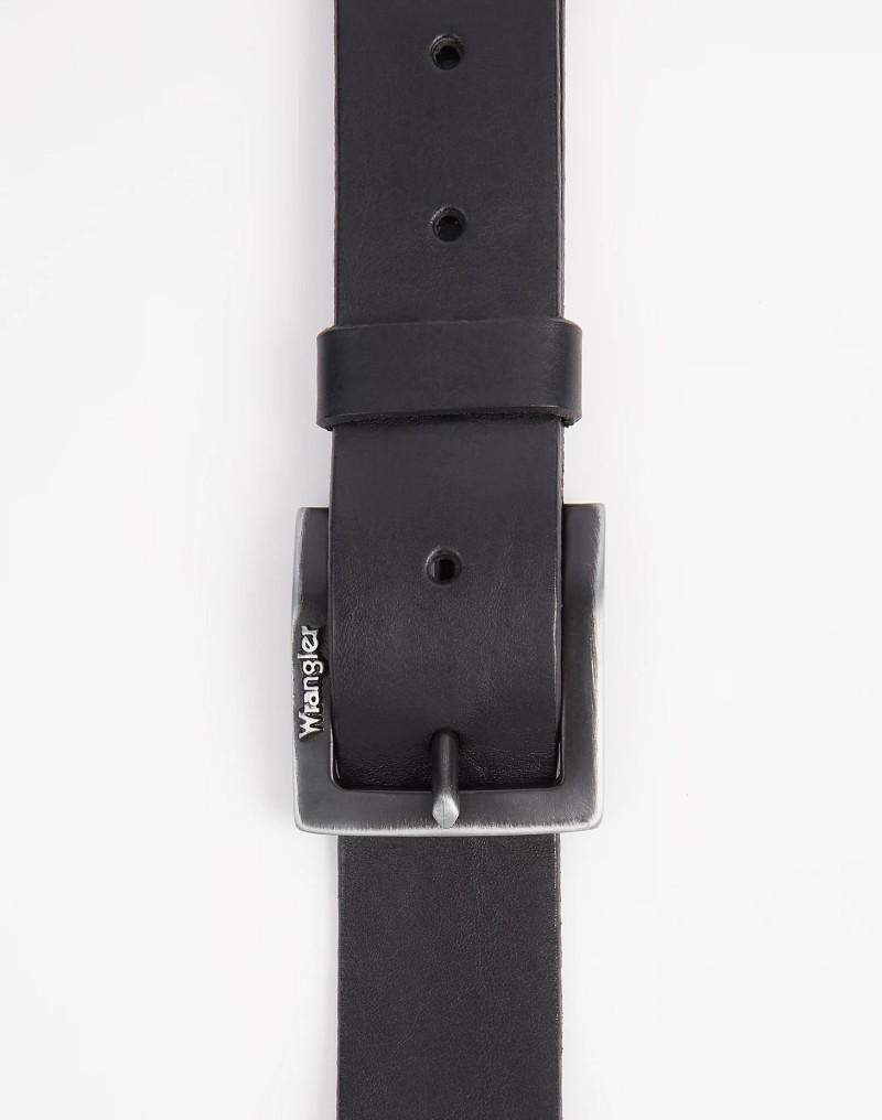 Wrangler Kabel Buckle Leather Belt Black
