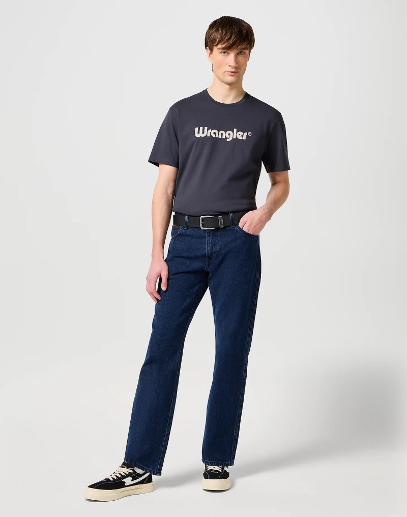 Wrangler Metal Loop Leather Belt Black