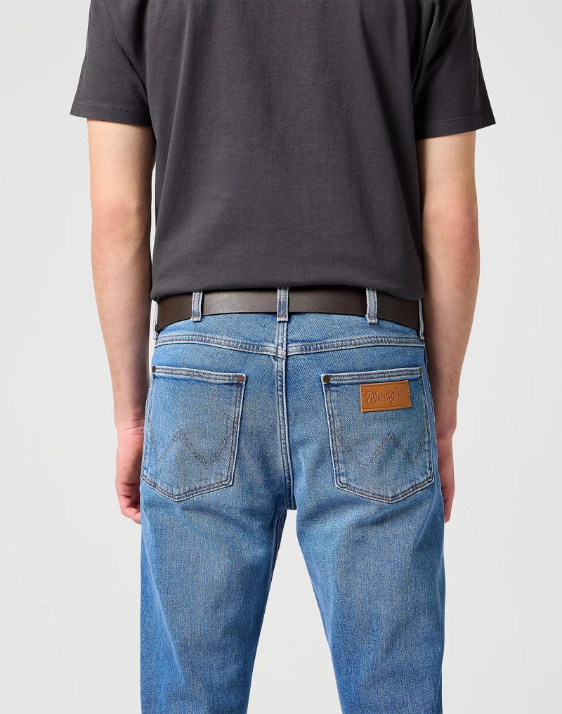 Wrangler Metal Loop Leather Belt Brown