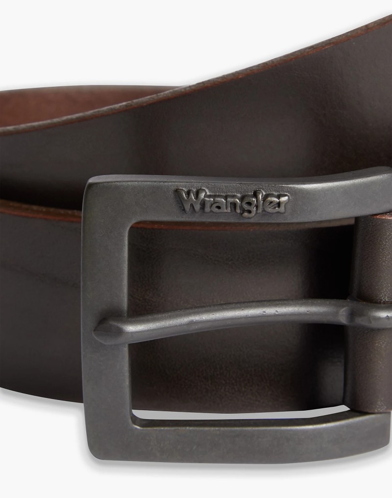 Wrangler Kabel Buckle Leather Belt Brown