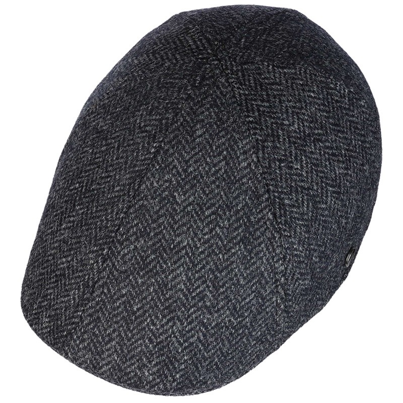 Lierys Wool Duck Cap Blue Herringbone