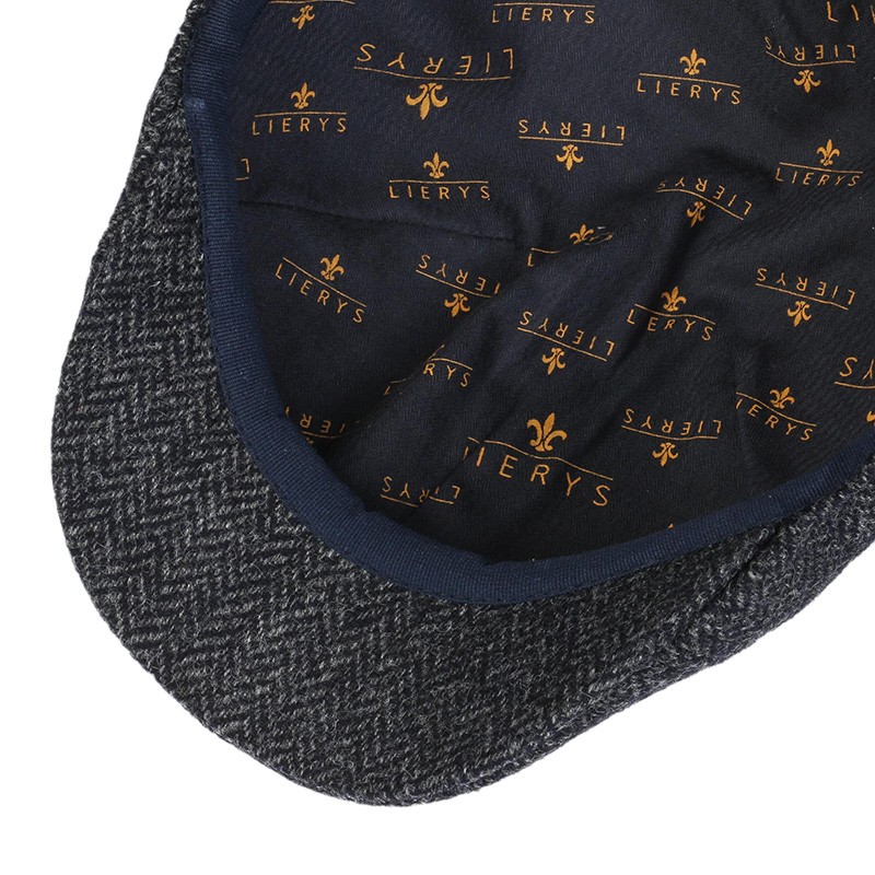 Lierys Wool Duck Cap Blue Herringbone
