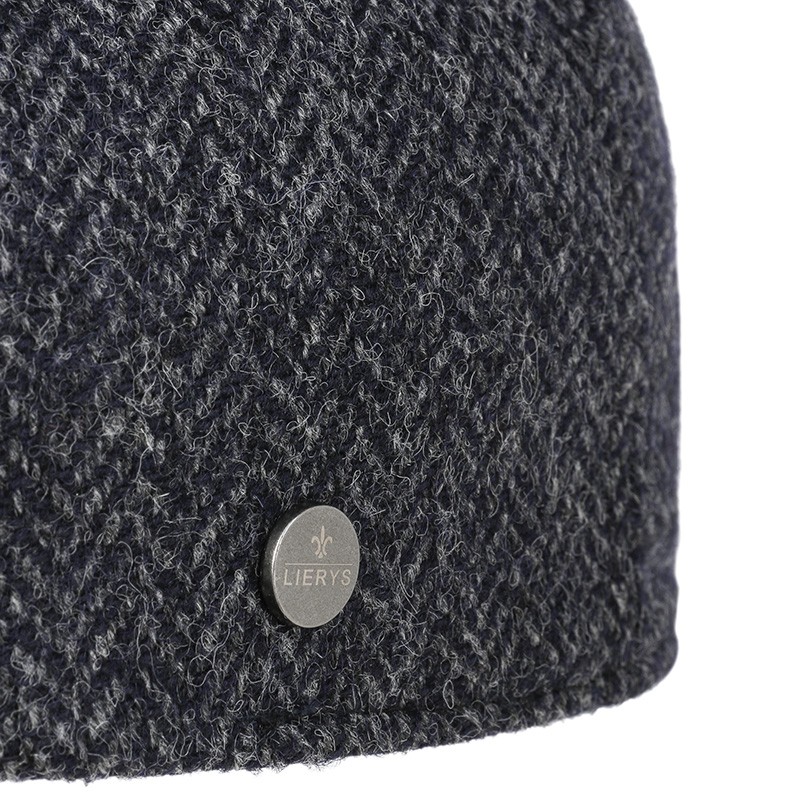 Lierys Wool Duck Cap Blue Herringbone