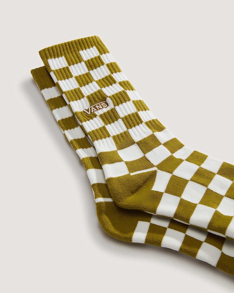 Vans Checkerboard Crew Socks Burnt Gold