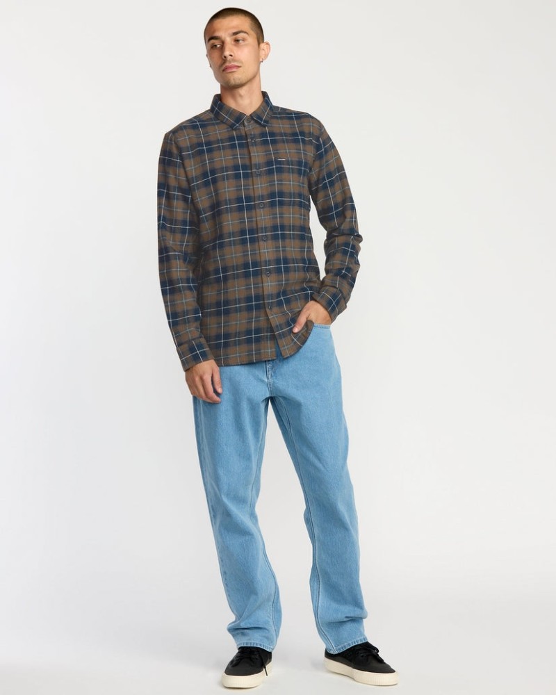 Volcom Caden Plaid Shirt Navy