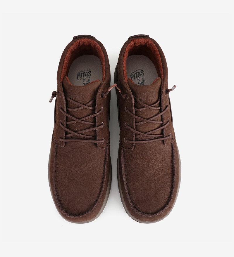 Walk In Pitas Timor Leather Weave Marrón