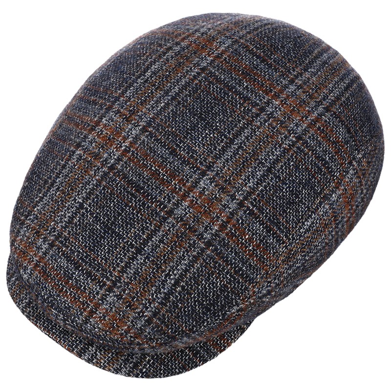 Lierys Wool Linen Driver Cap Navy/Grey