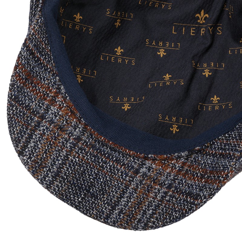 Lierys Wool Linen Driver Cap Navy/Grey
