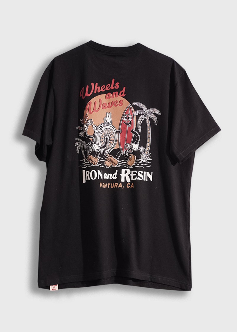 Iron & Resin Wheels Pocket Tee Black
