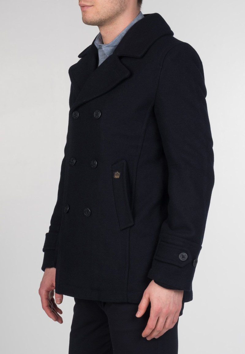 Merc Doyle Wool Coat Jacket Dark Navy