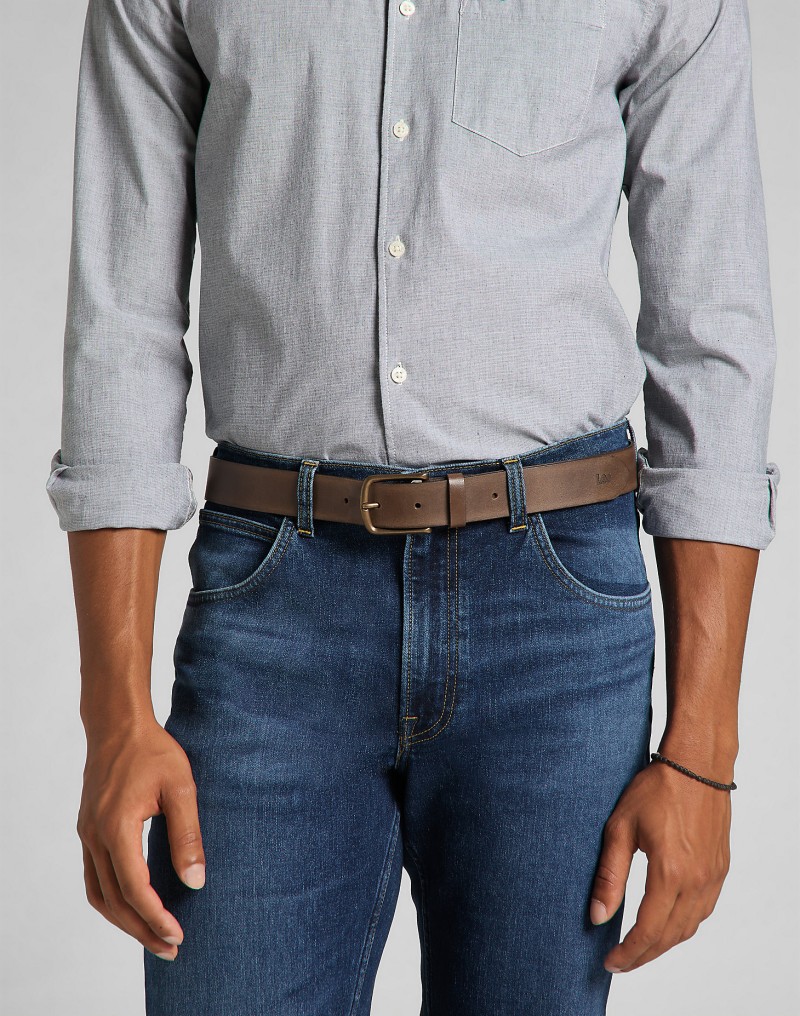 Lee Core Leather Belt Dark Brown