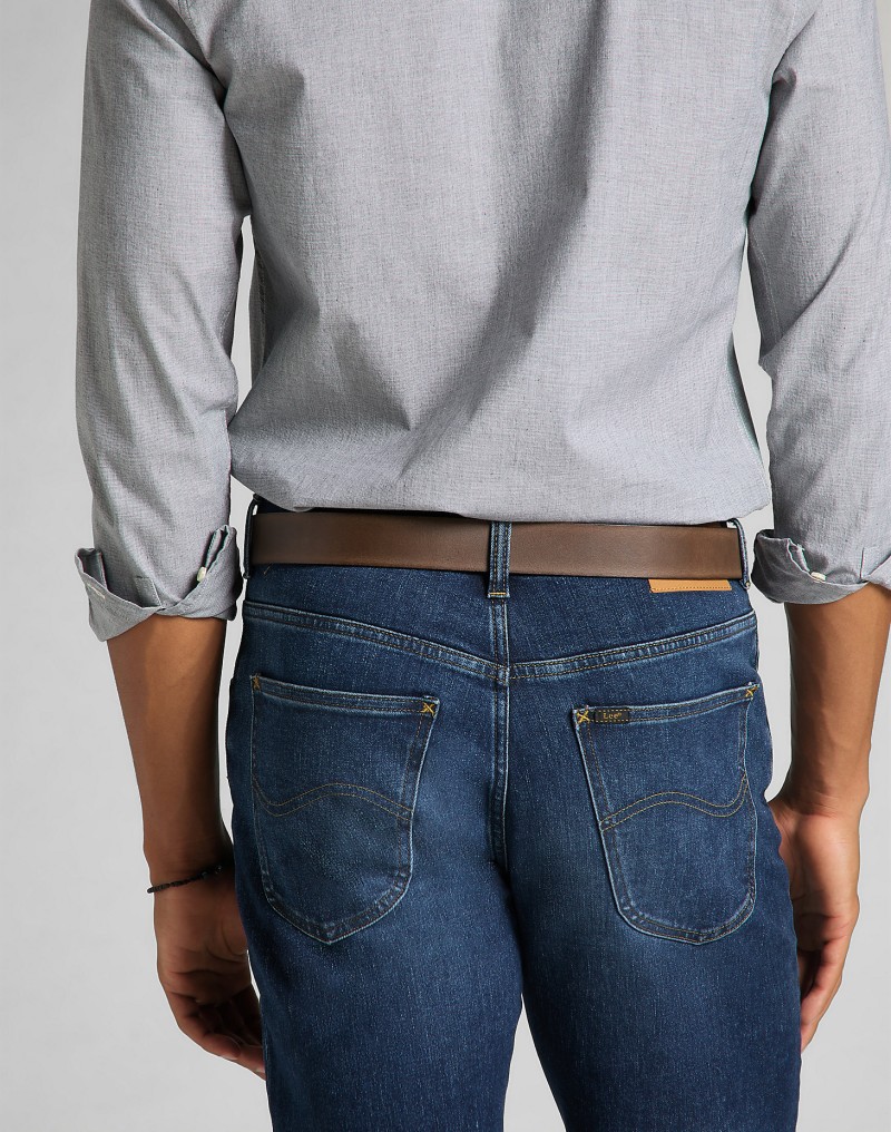 Lee Core Leather Belt Dark Brown
