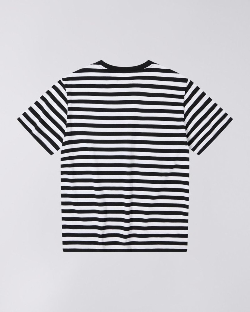 Edwin Regular Striped Tee Black/Off...