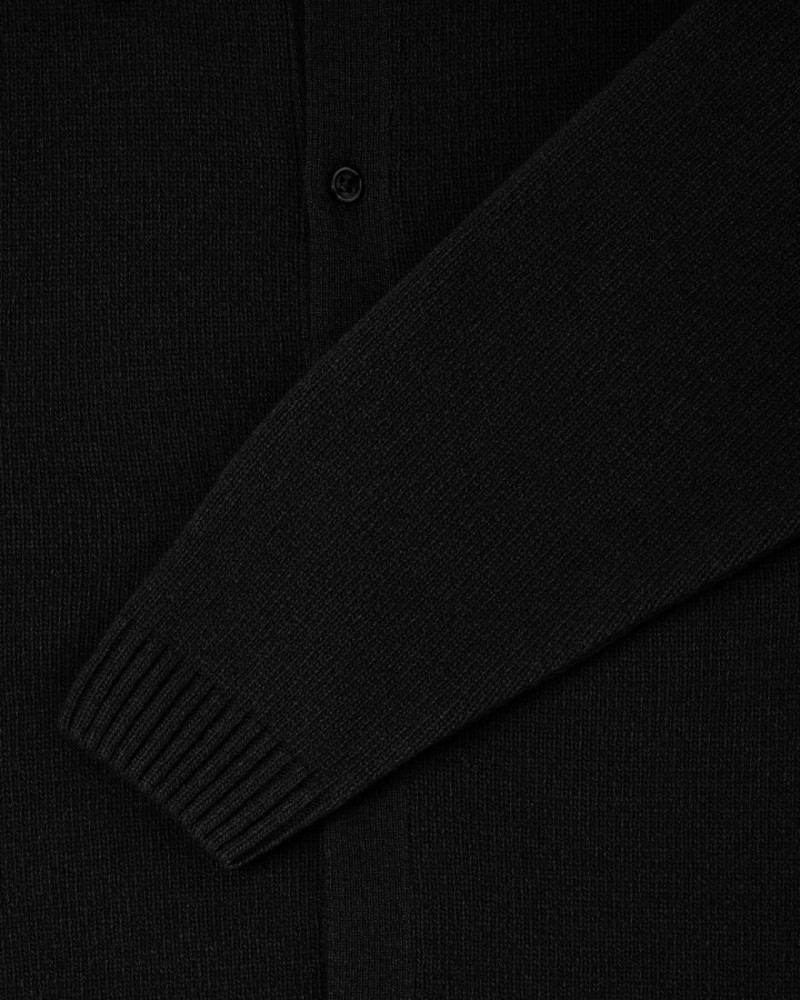 Edwin Mars Polo Cardigan Black