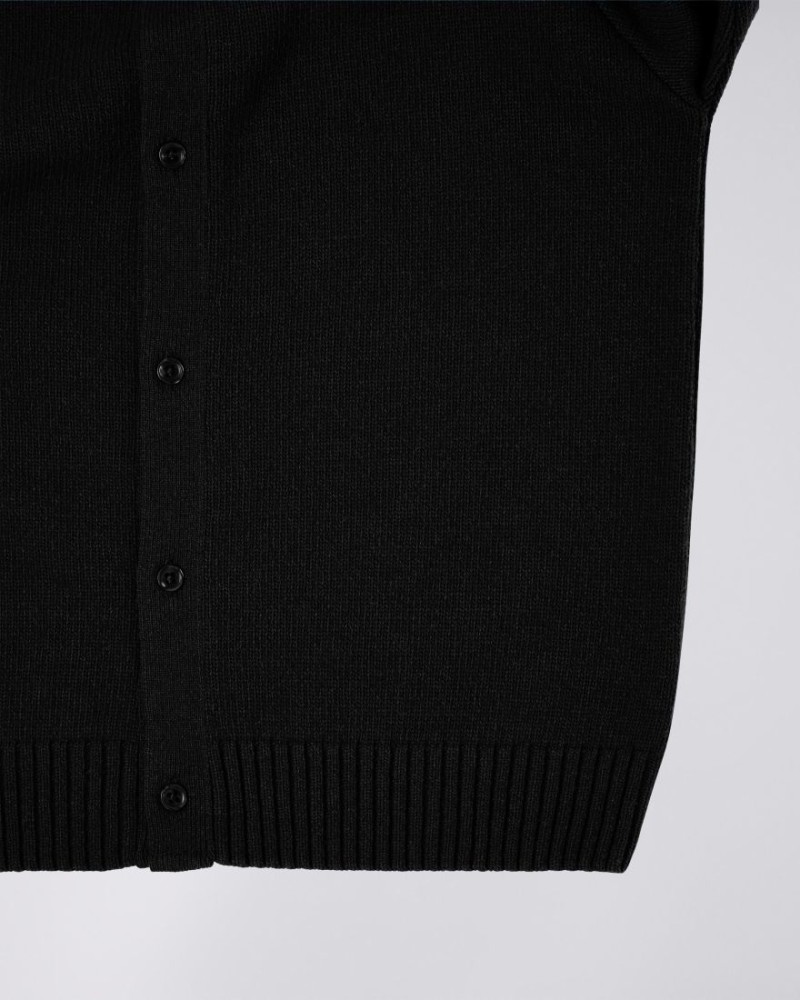 Edwin Mars Polo Cardigan Black