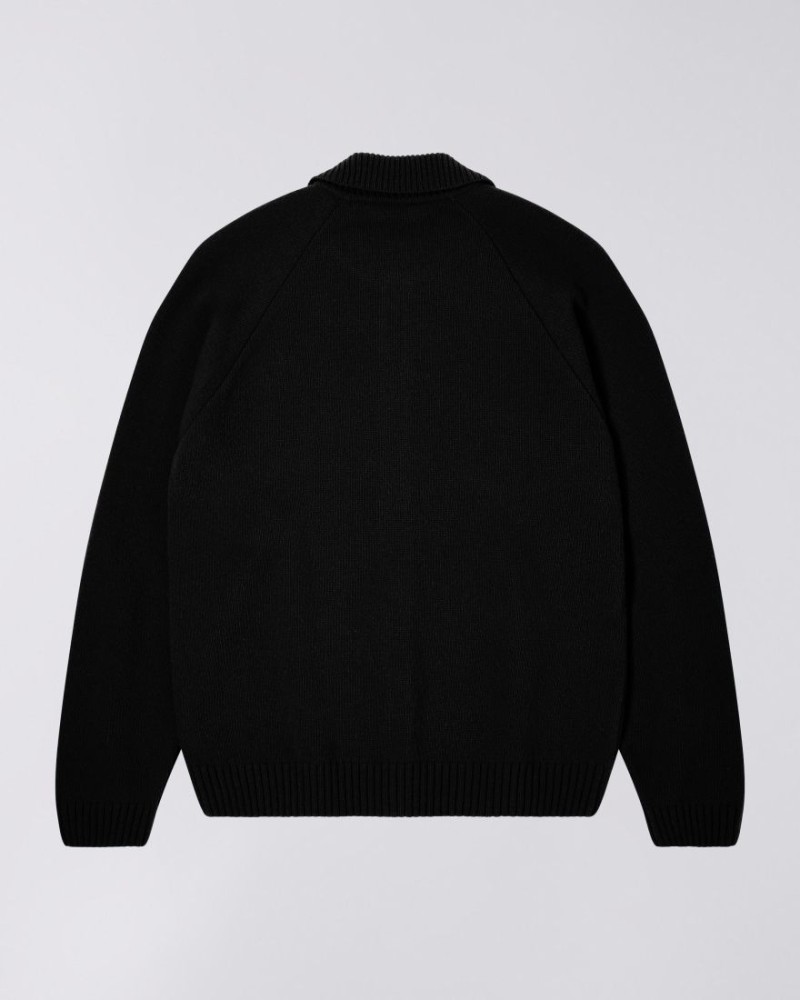 Edwin Mars Polo Cardigan Black