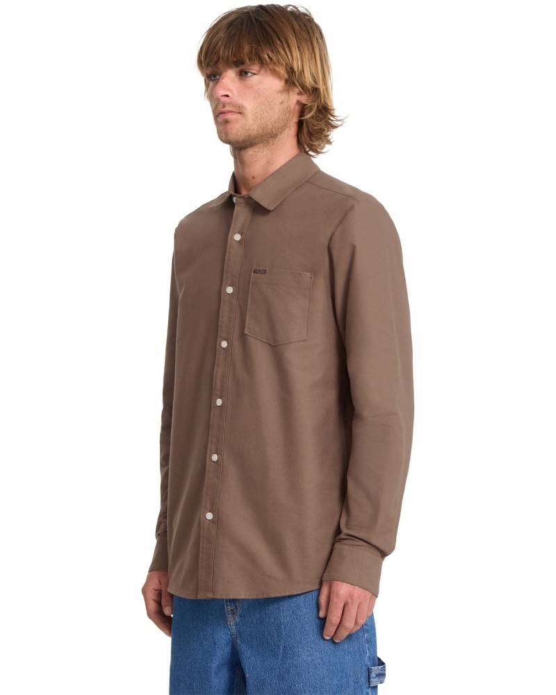 Volcom Veeco Oxford Shirt Brown Stone