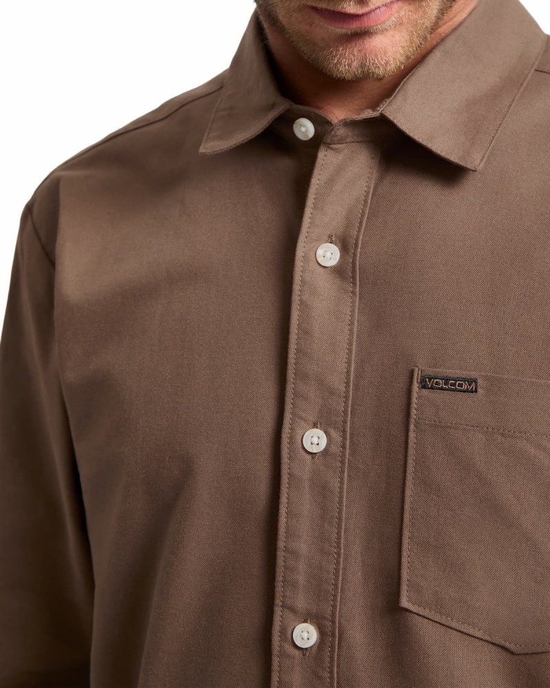 Volcom Veeco Oxford Shirt Brown Stone