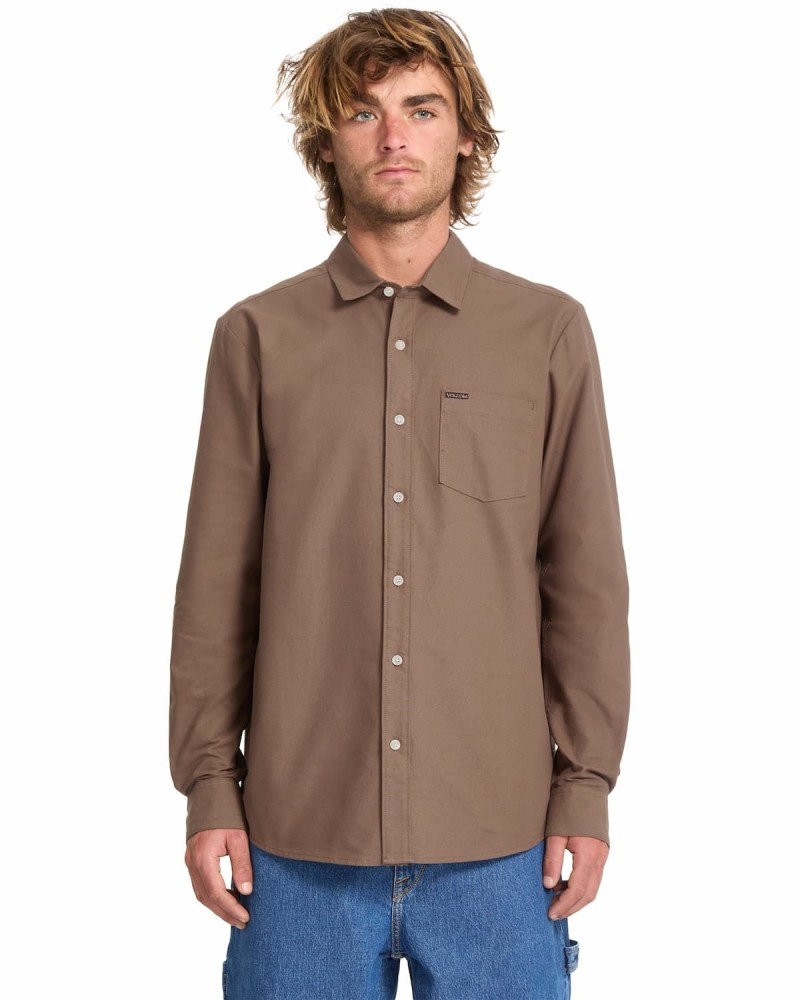Volcom Veeco Oxford Shirt Brown Stone