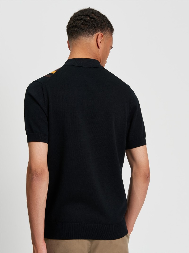 Ben Sherman Vertical Stripe Polo Black