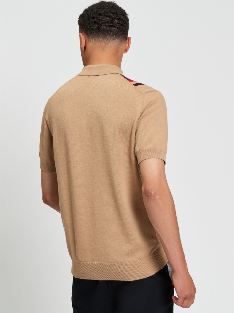 Ben Sherman Vertical Stripe Polo Sand