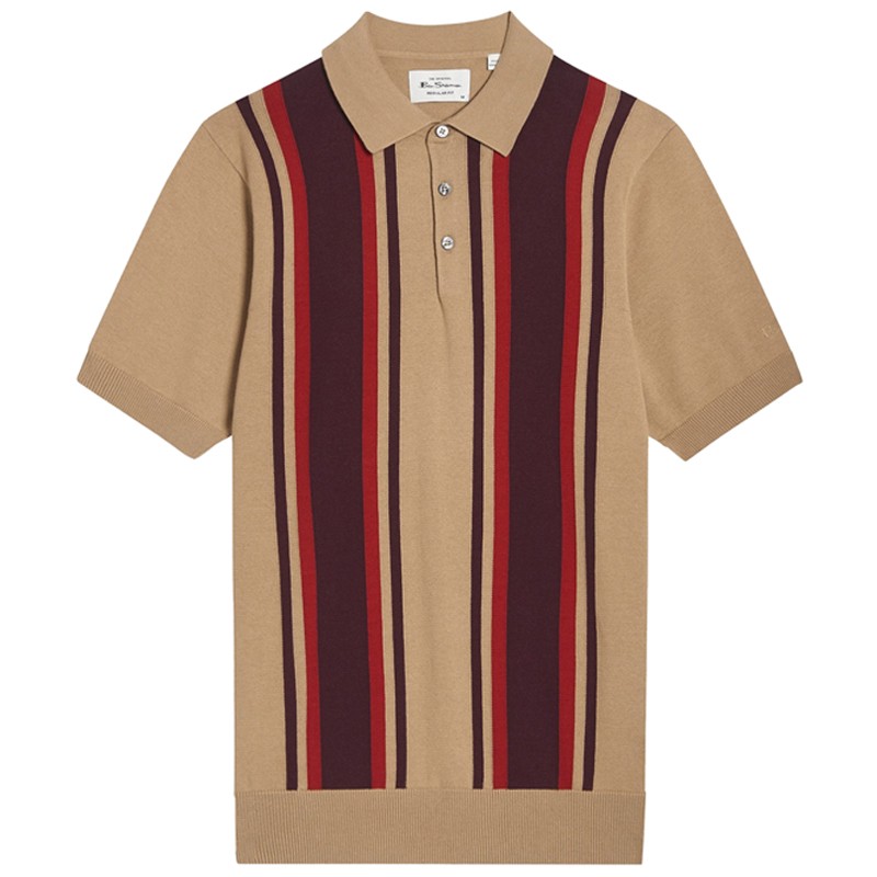 Ben Sherman Vertical Stripe Polo Sand
