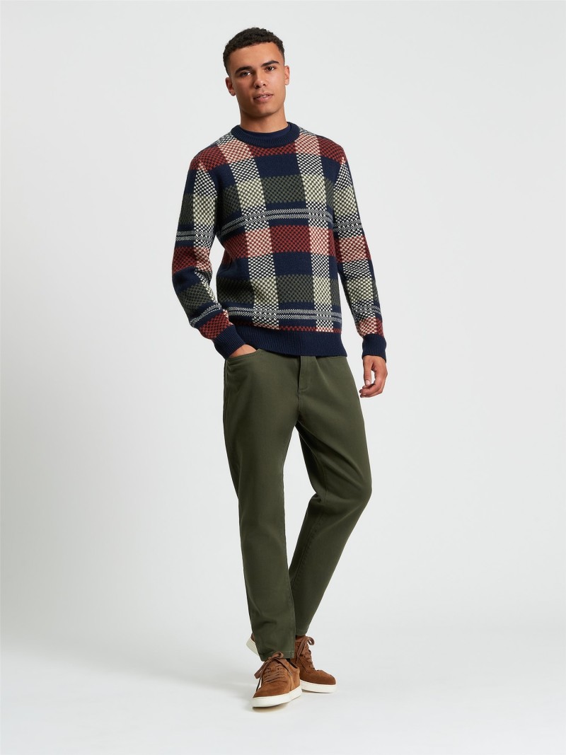Ben Sherman Jacquard Check Crew...
