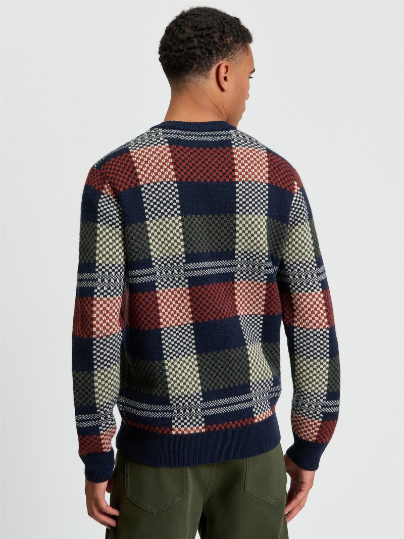 Ben Sherman Jacquard Check Crew...