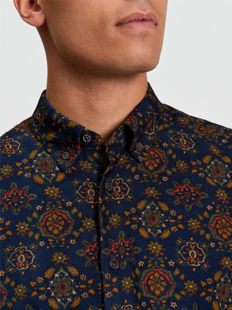 Ben Sherman Foulard Print Cord Shirt...