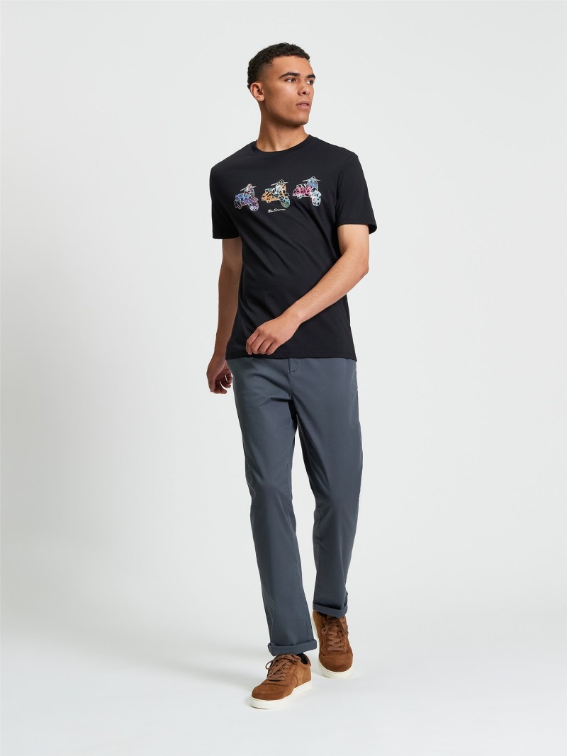 Ben Sherman Scooter Spray Tee Black