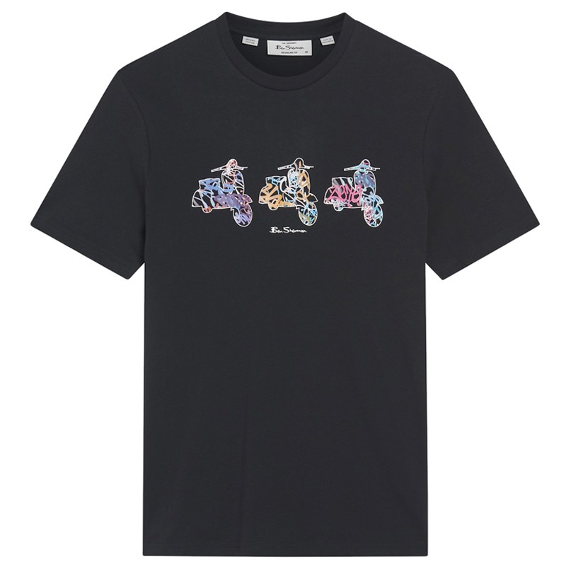 Ben Sherman Scooter Spray Tee Black