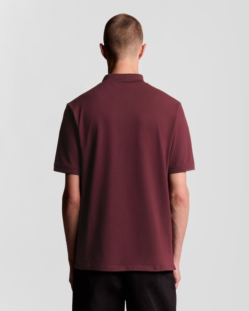 Lyle & Scott Plain Polo Burgundy