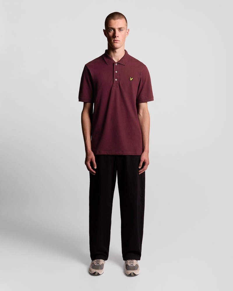 Lyle & Scott Plain Polo Burgundy