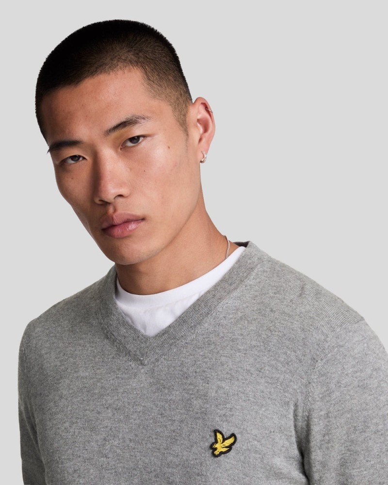 Lyle & Scott Cotton Merino V Neck...