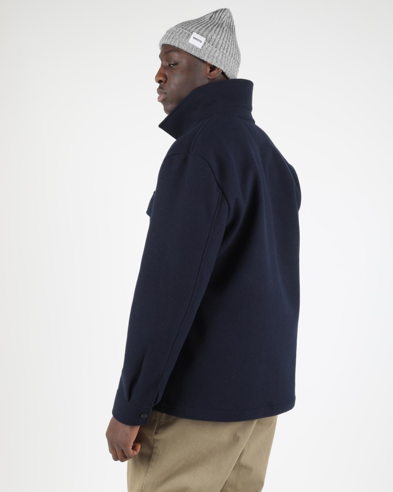 Wemoto Jean Fleece Overshirt Navy Blue
