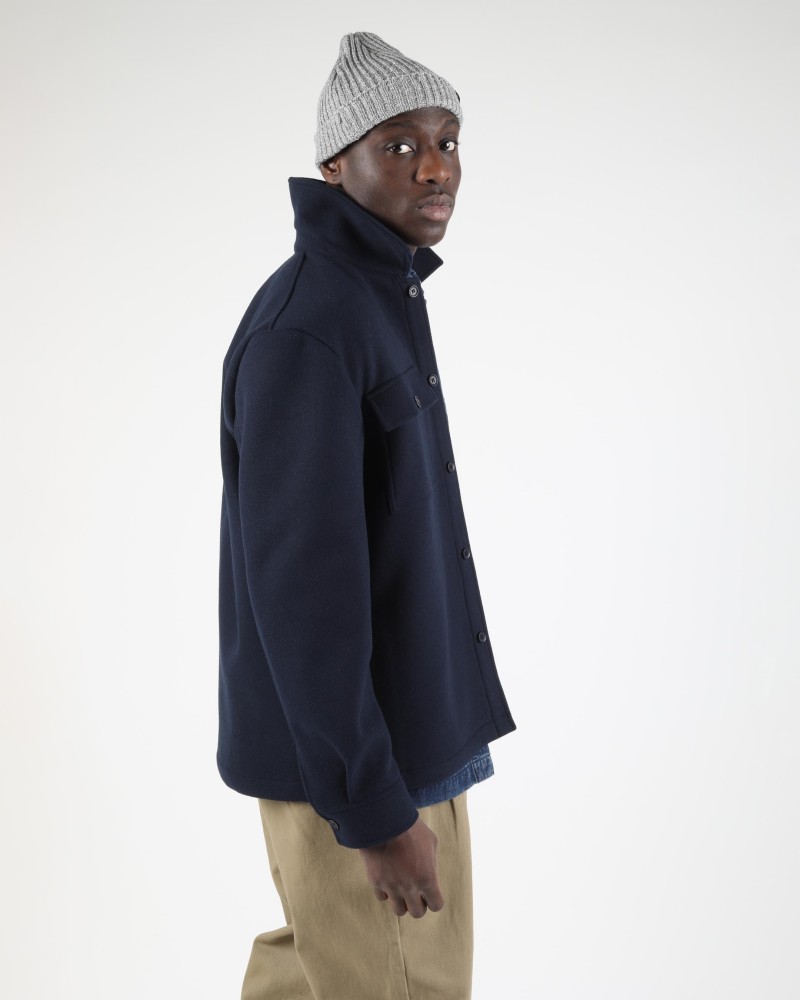 Wemoto Jean Fleece Overshirt Navy Blue