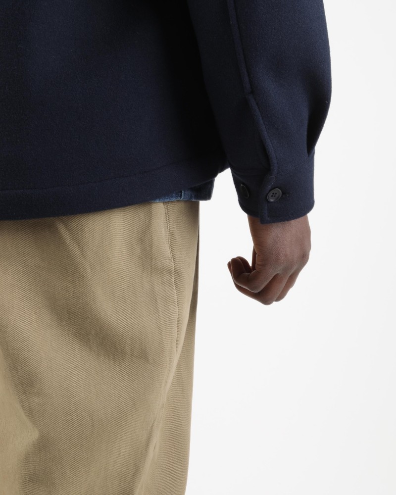 Wemoto Jean Fleece Overshirt Navy Blue