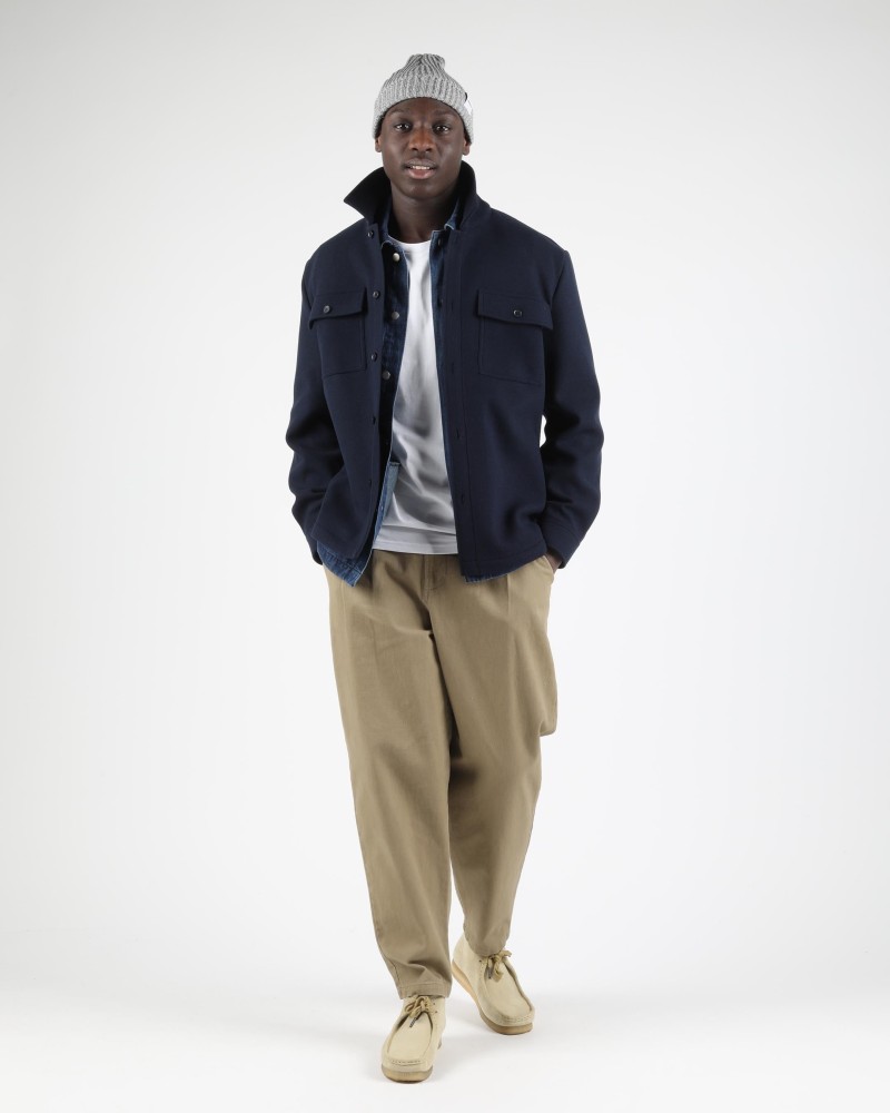 Wemoto Jean Fleece Overshirt Navy Blue