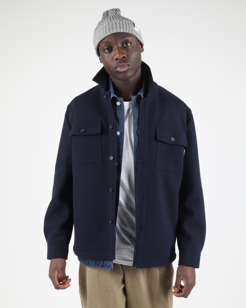 Wemoto Jean Fleece Overshirt Navy Blue