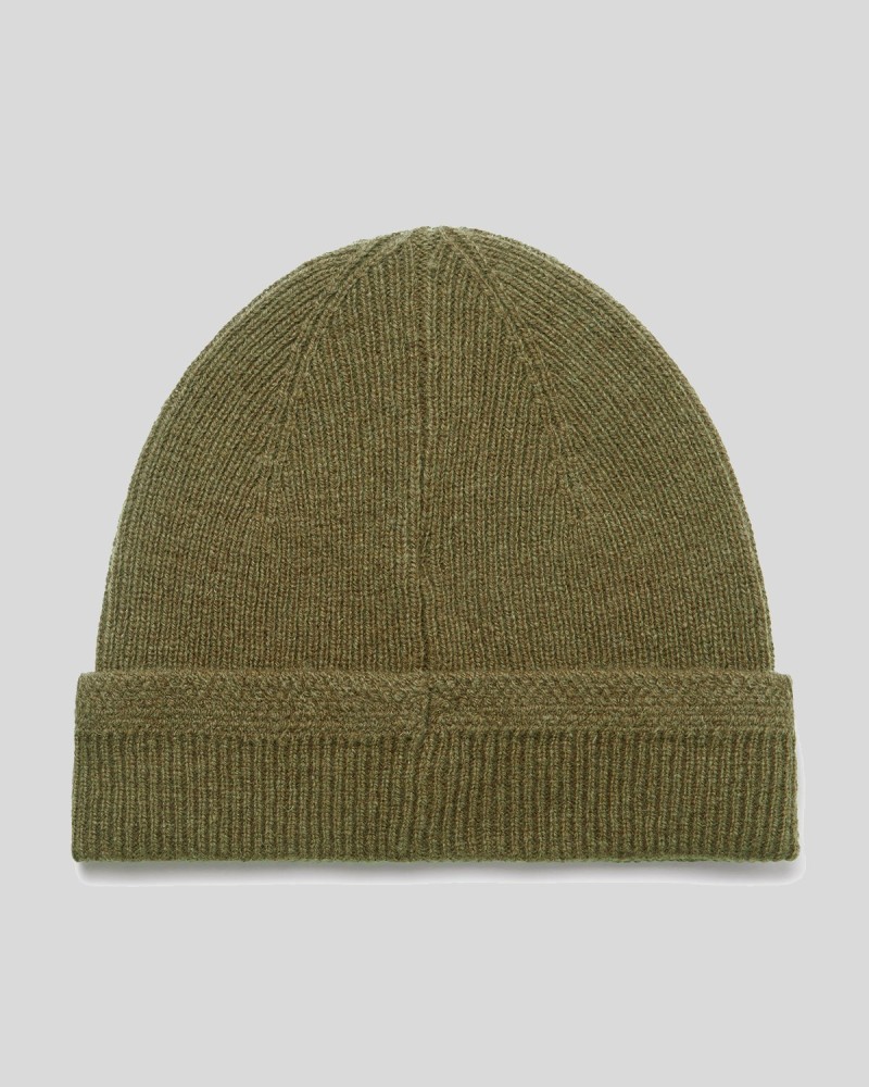 Lyle & Scott Racked Rib Beanie Olive